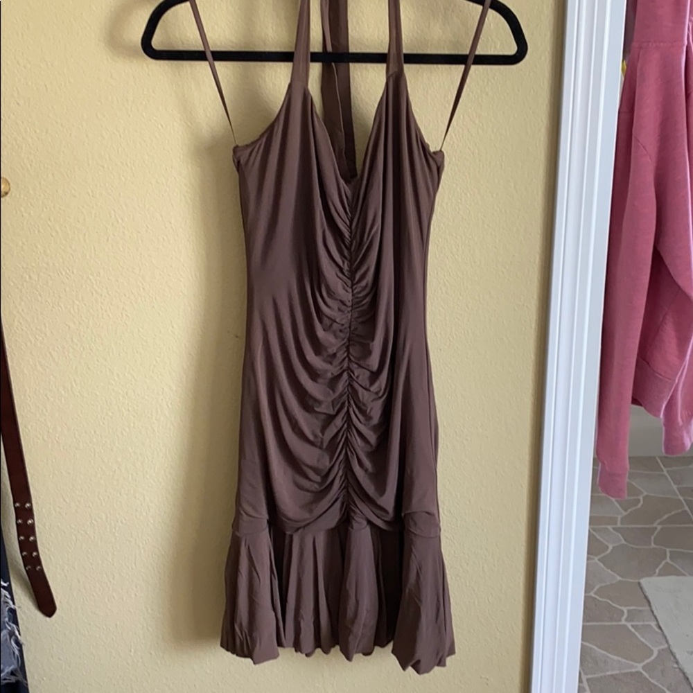Brown halter dress (BCBG)